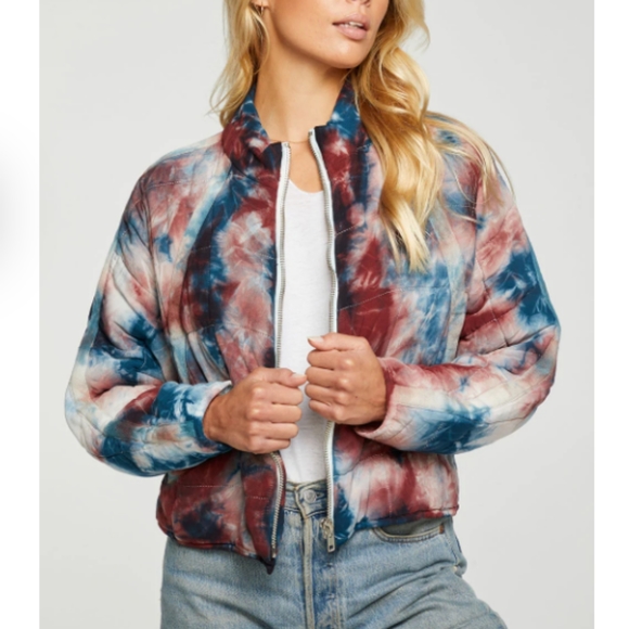 NWT Chaser Brand Heirloom tie dye super soft quilted puffer jacket size medium - Picture 2 of 4